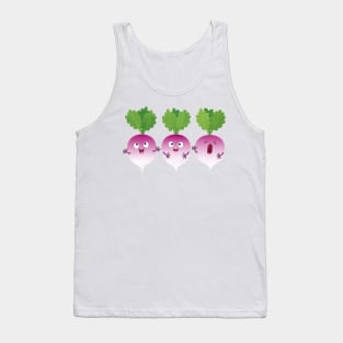 Cute turnip vegetable trio singing cartoon Tank Top